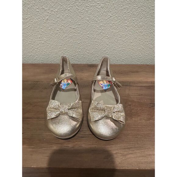 Disney Princess Gold Girl Dress Shoes Size 10 - Picture 5 of 8